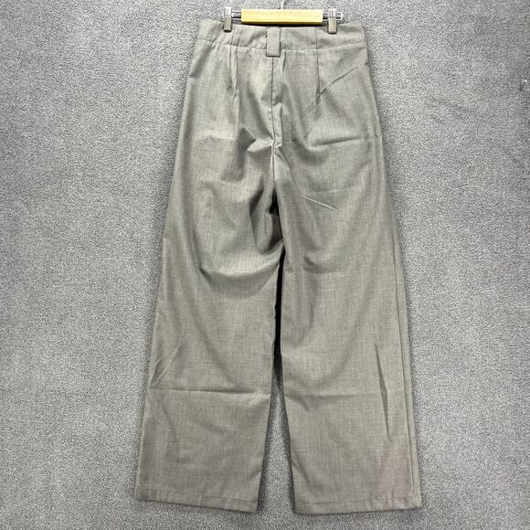 Commense Oversized Trousers Medium Gray High Waist Pleated Front Wide Leg - Picture 4 of 16